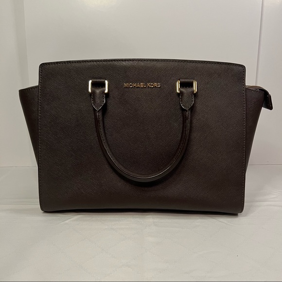 Michael Kors Selma Large Satchel Zip Top in Brown - Picture 5 of 16